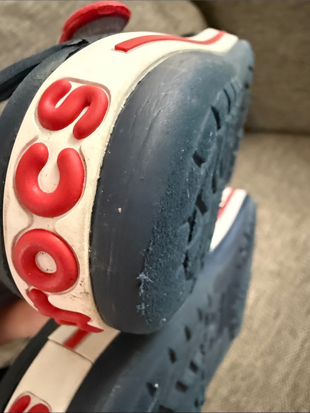 Crocs Crocband Toddler Boy Sandals Navy Red 13 C Used - Picture 11 of 13